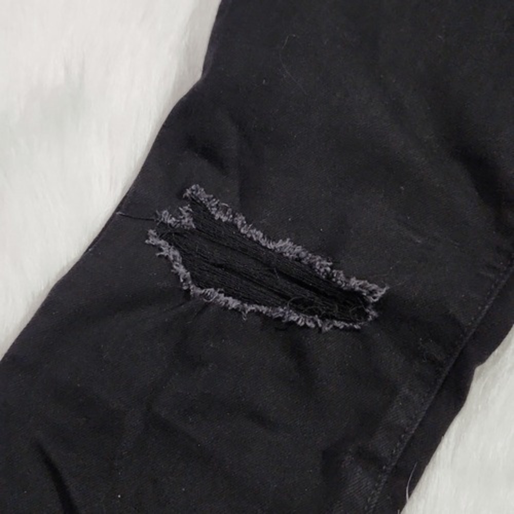 Old Navy -34 Mid-Rise Pop Icon Black Ripped Skinny Jeans 4 - Picture 6 of 9